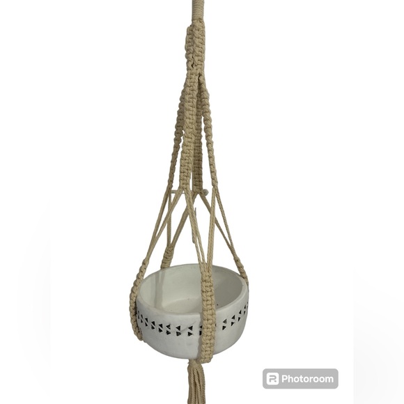 Ceramic Macrame Planter - Picture 2 of 5